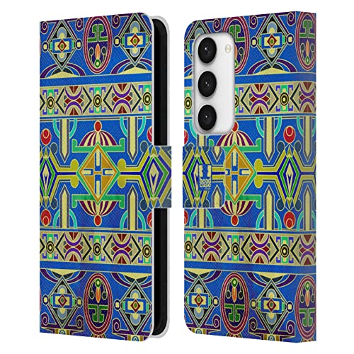 Funda de cuero tipo libro con patrón tibetano para Samsung Galaxy S23 5G Head Case Designs