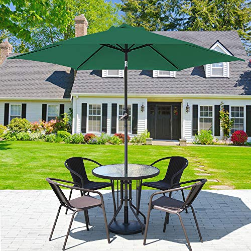 Green Bay 2.5m Garden Parasol Sun Shade Aluminium UV Outdoor Patio Umbrella With Crank Green