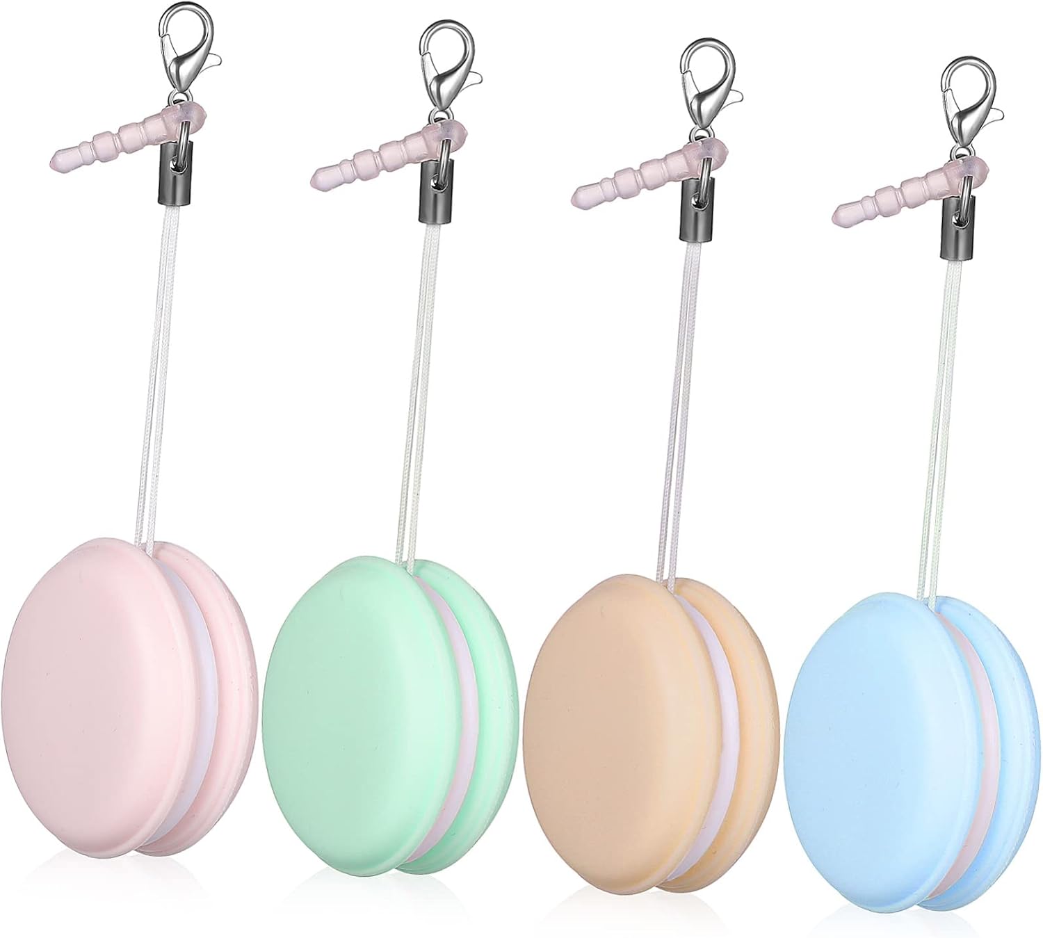 COLLBATH 4Pcs Macaron Phone Screen Cleaners with Decorative Lanyards Smartphone Cleaning for Touchscreens Compatible with Mobile Phones Tablets and Laptops