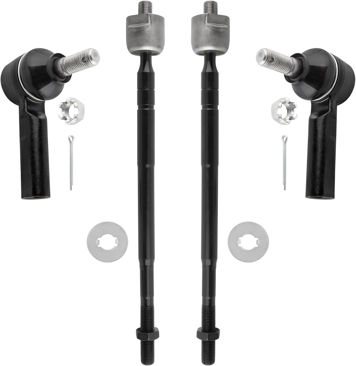 BOXI (Set of 4) Manual Steering Front Inner & Outer Tie Rod Ends fit for Geo Prizm 1993 1994 1995 1996 / fit for Toyota Corolla 1993 1994 1995 1996 1997 / Replaces EV302 ES2382