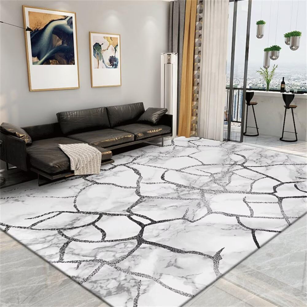 Tapis abstrait à rayures 160x200 résistant pour chaise bureau et salon
