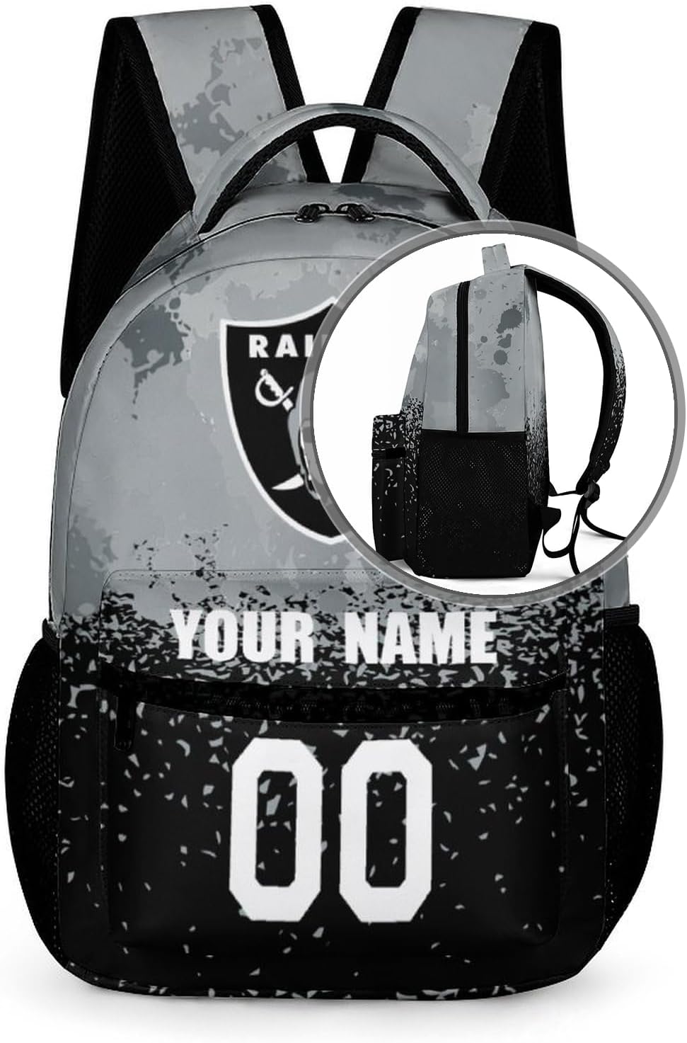 Custom School Backpack High Capacity Student Bag Football City Gifts for Kids Backpack Men Women Add Name & Number