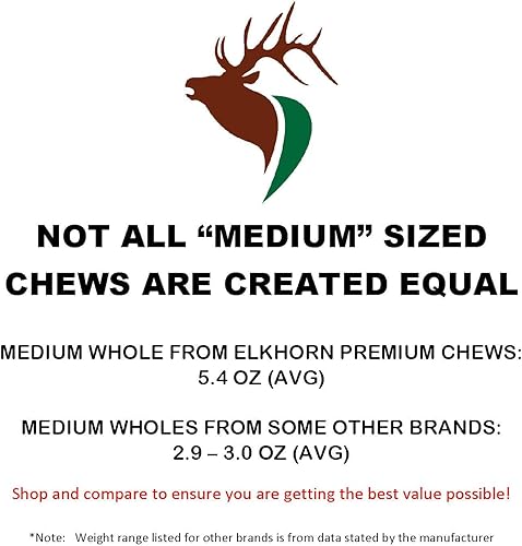 Miniatura 2 de Paquete individual completo mediano (para perros y cachorros de 20 a 45 libras) cuernos de alce de grado premium para perros (2 piezas) procedentes