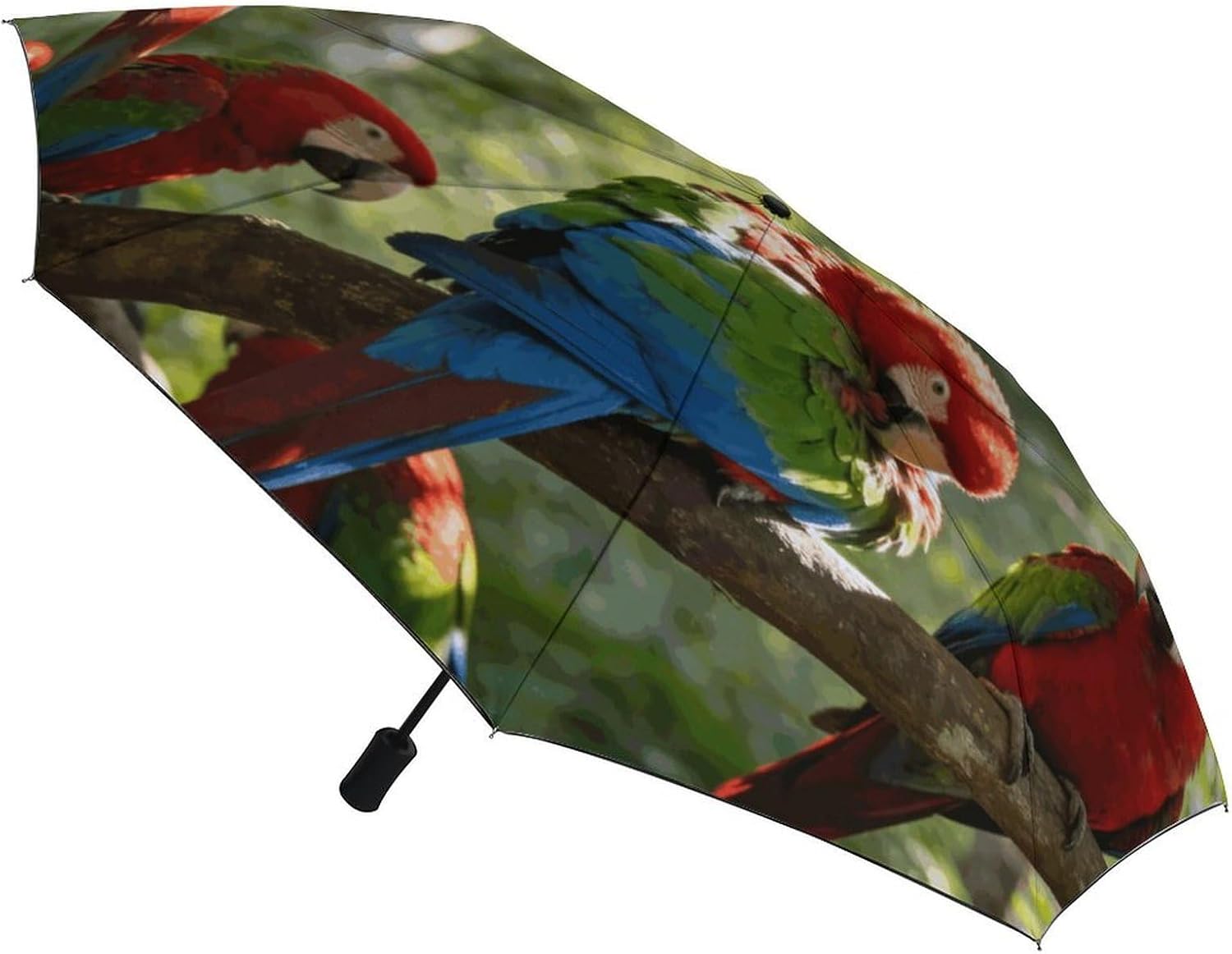 Birdsong in The Forest Umbrella,Automatic Open 3 Folding Umbrella Strong And Portable Durable Premium Grip Travel Umbrella for Men And Women Fits Car And Backpack