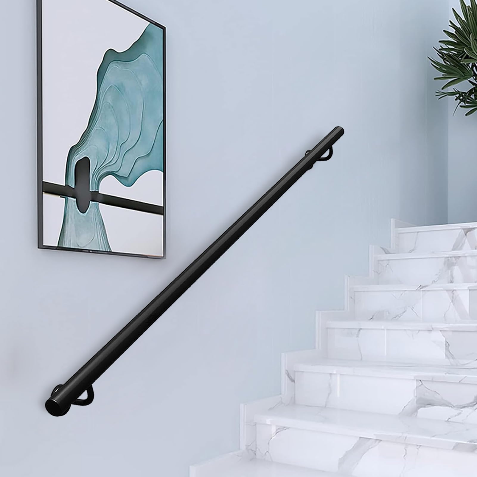 Main courante en fer forgé noir de 600cm pour escalier intérieur et extérieur
