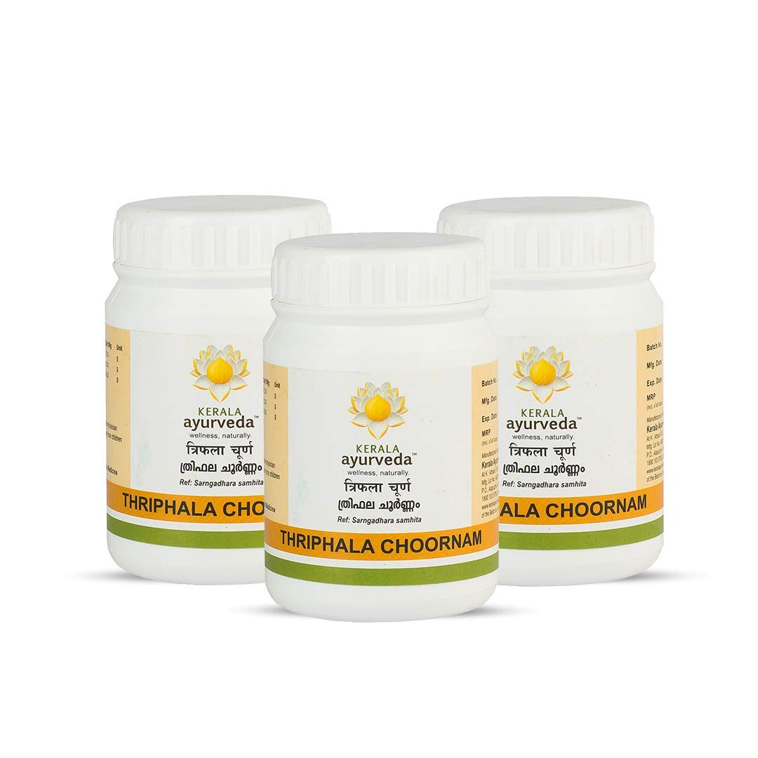 Kerala Ayurveda Triphala Choornam | Triphala Churna | Triphala Powder for Gut Health, Constipation Relief & Digestive Wellness | Amla, Haritaki, Bibhitaki | 100g (Pack of 3)