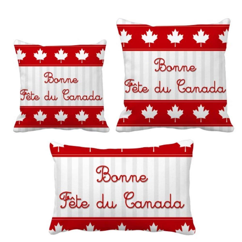 Housse de coussin feuille d'érable Happy Canada Day, cadeau souvenir rouge