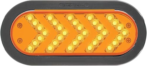Miniatura 5 de Grand General 77125 - Luz LED (ámbar ovalado secuencial de 5 flechas Spyder 35, lente transparente), 1 paquete