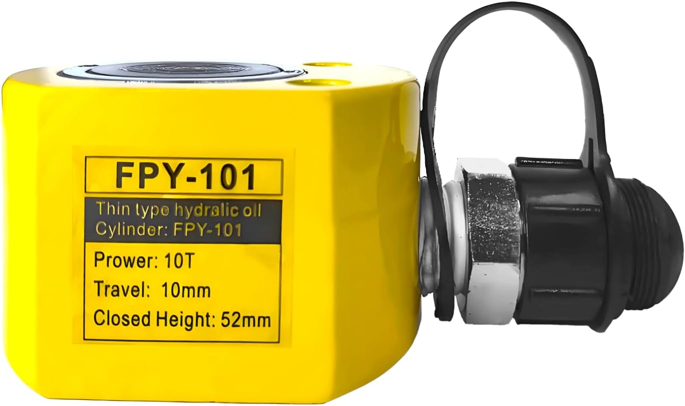 10 ton Hydraulic Jack Cylinder Low Profile 0.39” Stroke Porta Power Ram Industrial Lifting Jack Retract Automatically for Shipping Building Construction