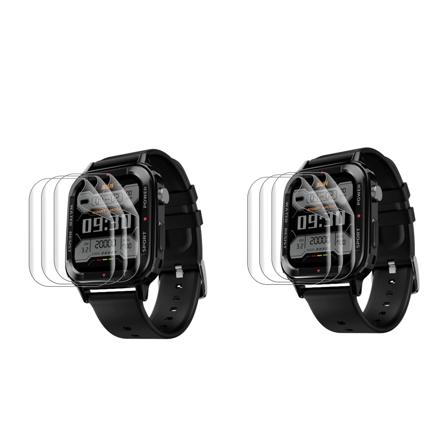 Wisely (Pack 6 For FireBoltt Tank SmartWatch Screen Guard Scratch