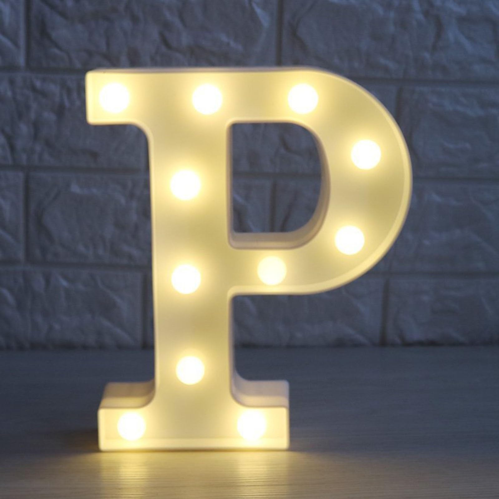 Marquee Letter Lights Sign Warm White LED Light Up Numbers 18th, 30th, 50th Birthday Party for Home Party Wedding Decoration (Color : Letter P, Size : 16CM/6.3in)