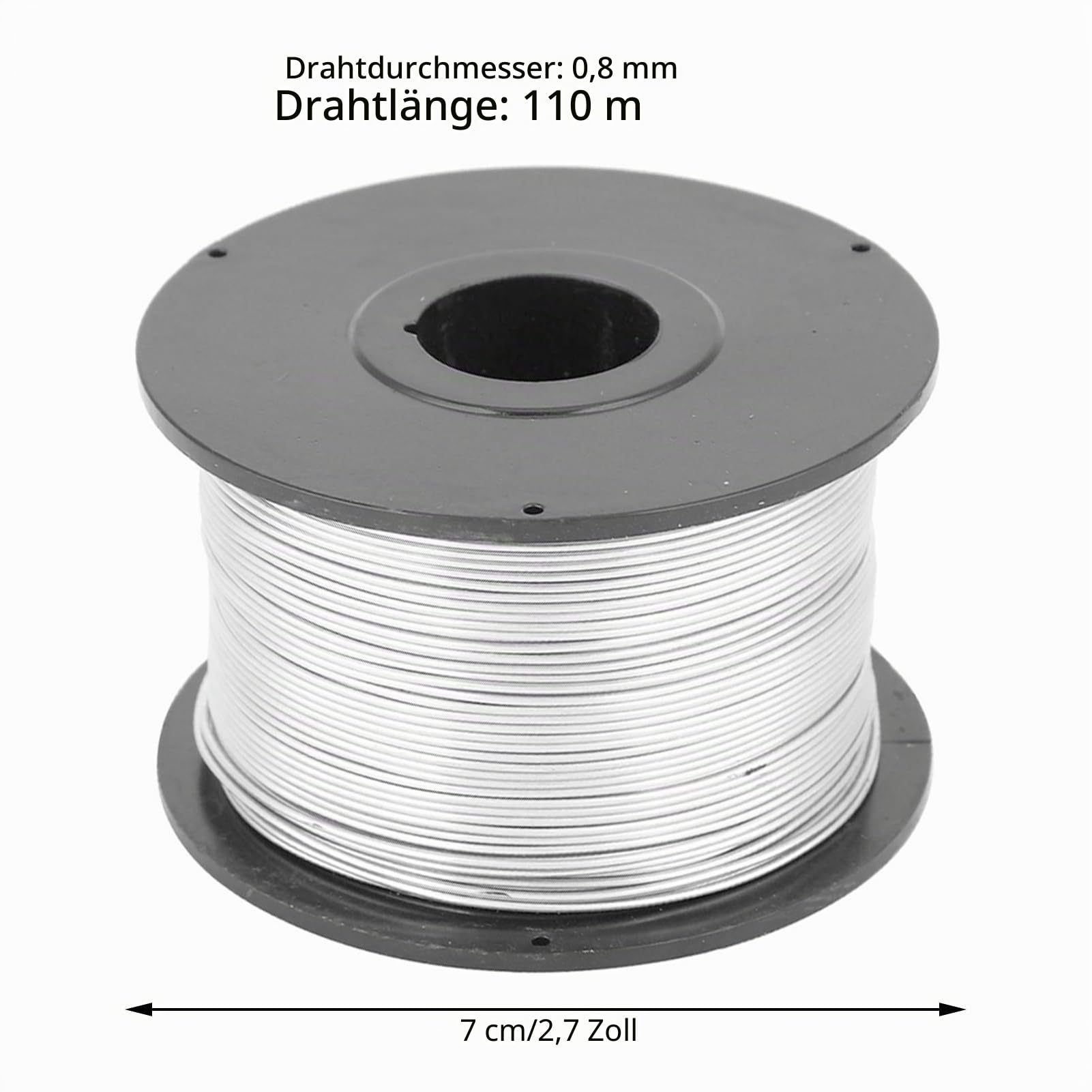 4 Stück 110 m 0,8 mm Stahl-Bindedraht, langlebiger Bewehrungsdraht, Bewehrungsdraht für automatische Bewehrungsmaschinen.