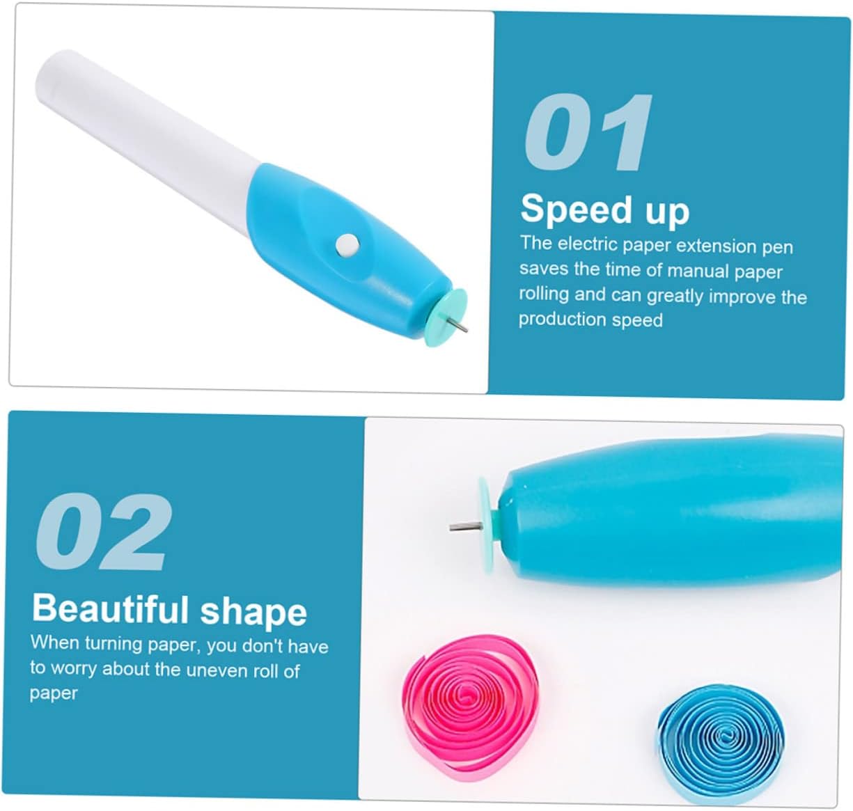 Artibetter 2pcs Electric Quilling Pen Paper Volume Curling Tool Set for DIY Craft