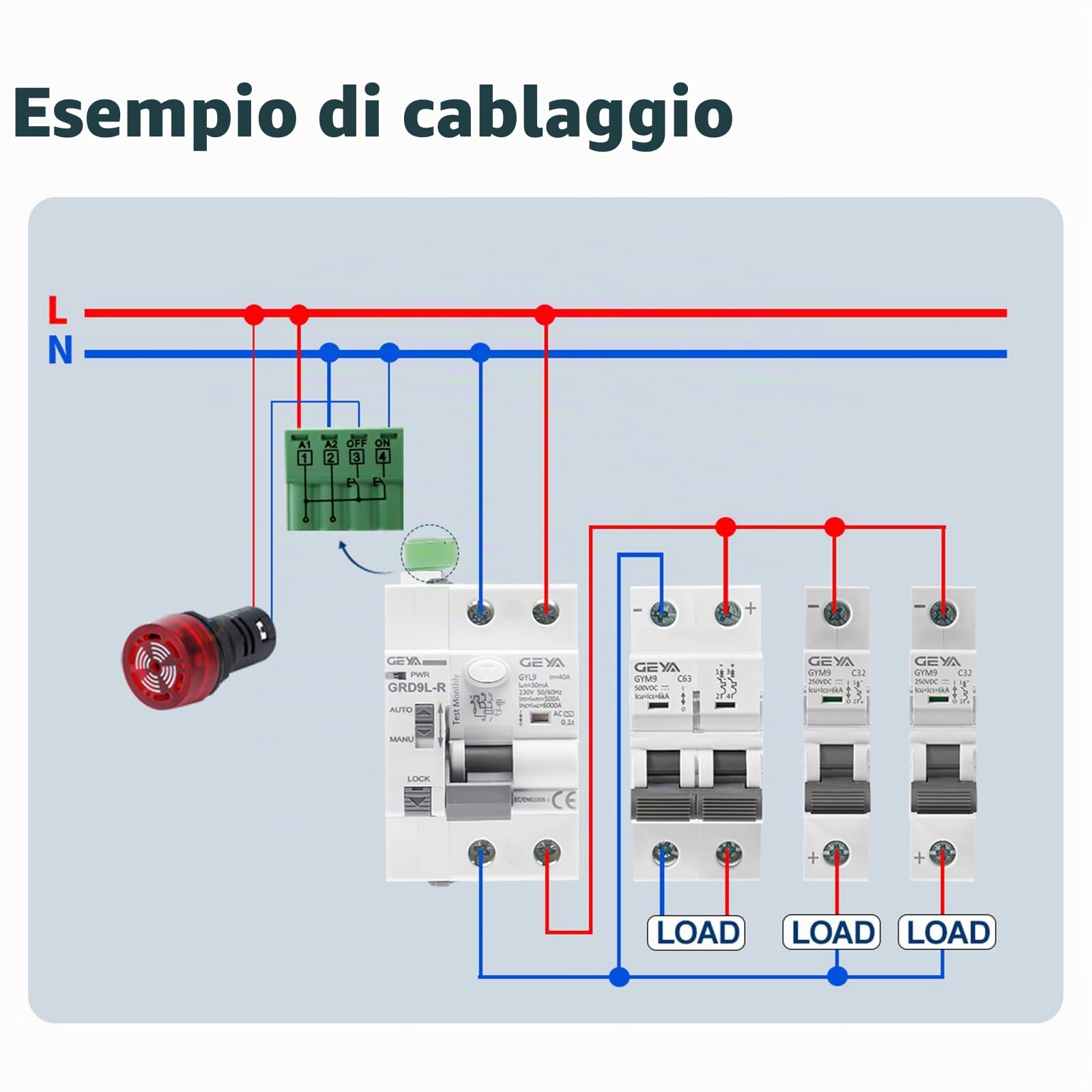 GEYA Dispositivo di richiusura automatica Interruttore automatico 6KA ELCB RCCB Recloser RCD AC Tipo (Richiusura AC220V+RCCB 2P-40A-30mA)