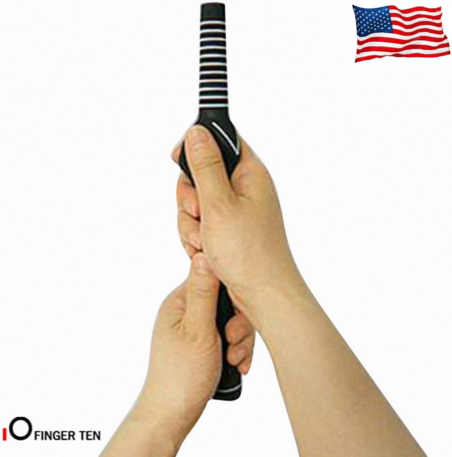 FINGER TEN Golf Swing Training Aid Hand Grip Trainer Left Right Hand Arm Band Weight Ring Smart Ball Value Pack, Correcting Trainer Ideal for Indoor Practice