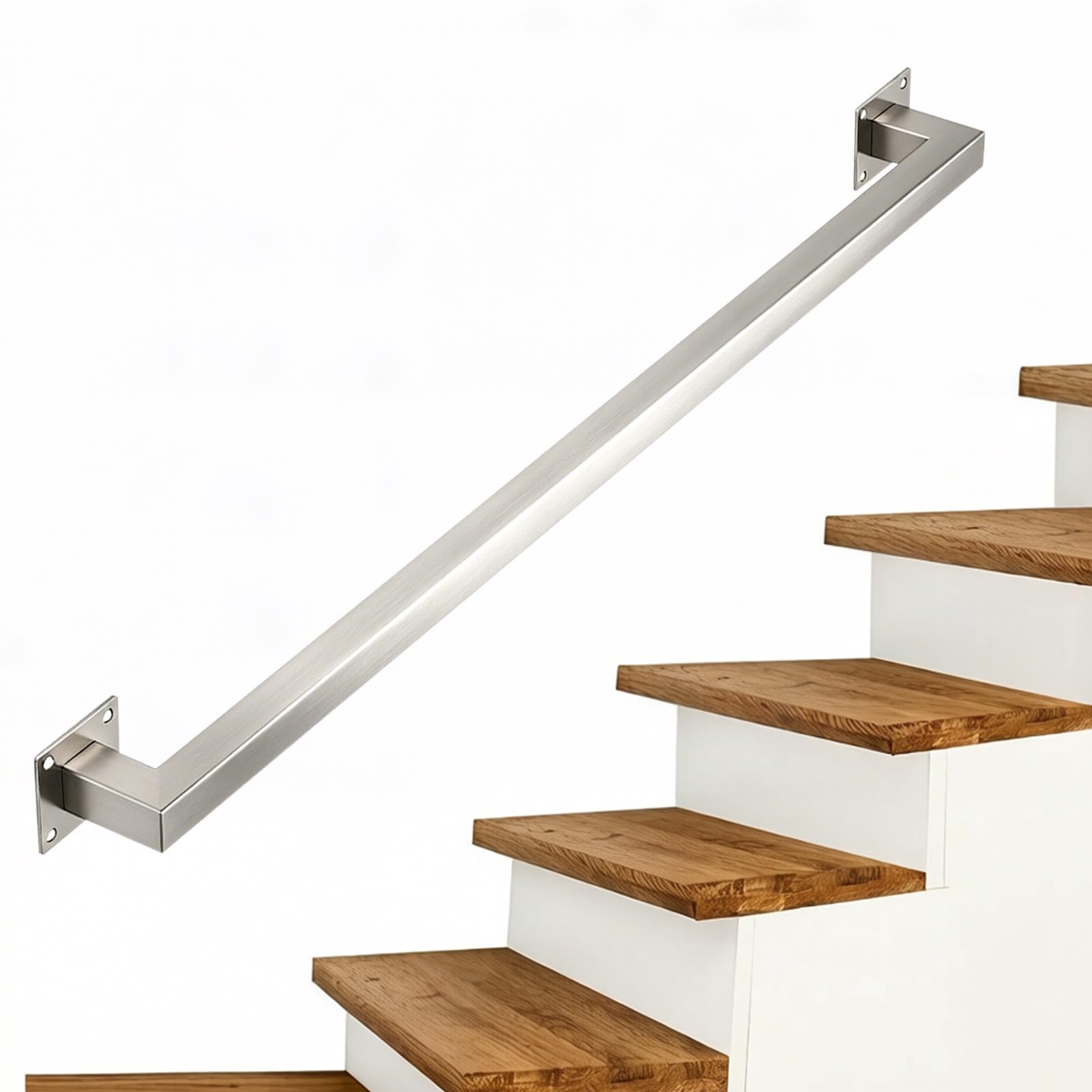 Wall Mount Stair Railing, 1FT-20FT Length Handrail, Indoor Outdoor Staircase Hand Rail for Concrete or Wooden Walls with Installation Kit(14ft/420cm)