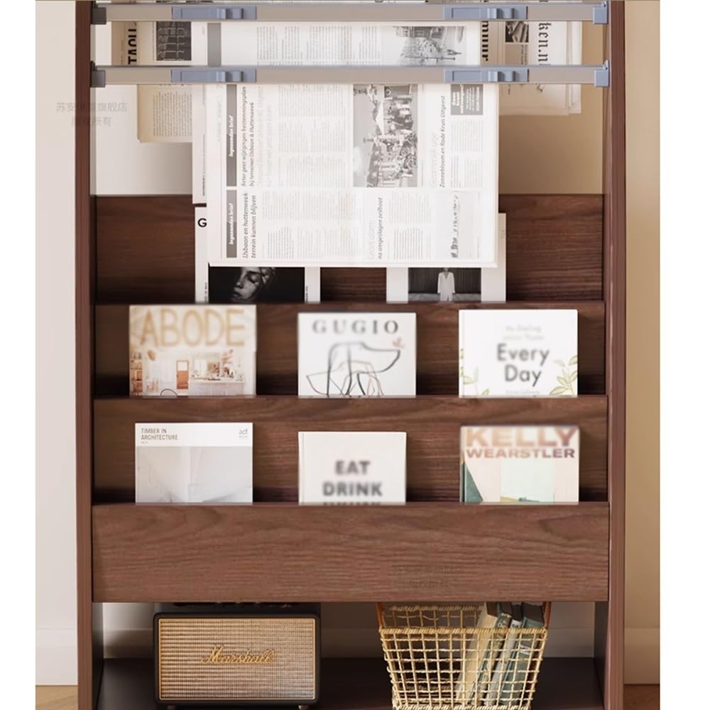 Zeitschriftenständer Zeitungsboden Broschüre Journal Bücherregal Magazin Zeitungsständer Aufbewahrungsinformationen Display Racks(Warm White)