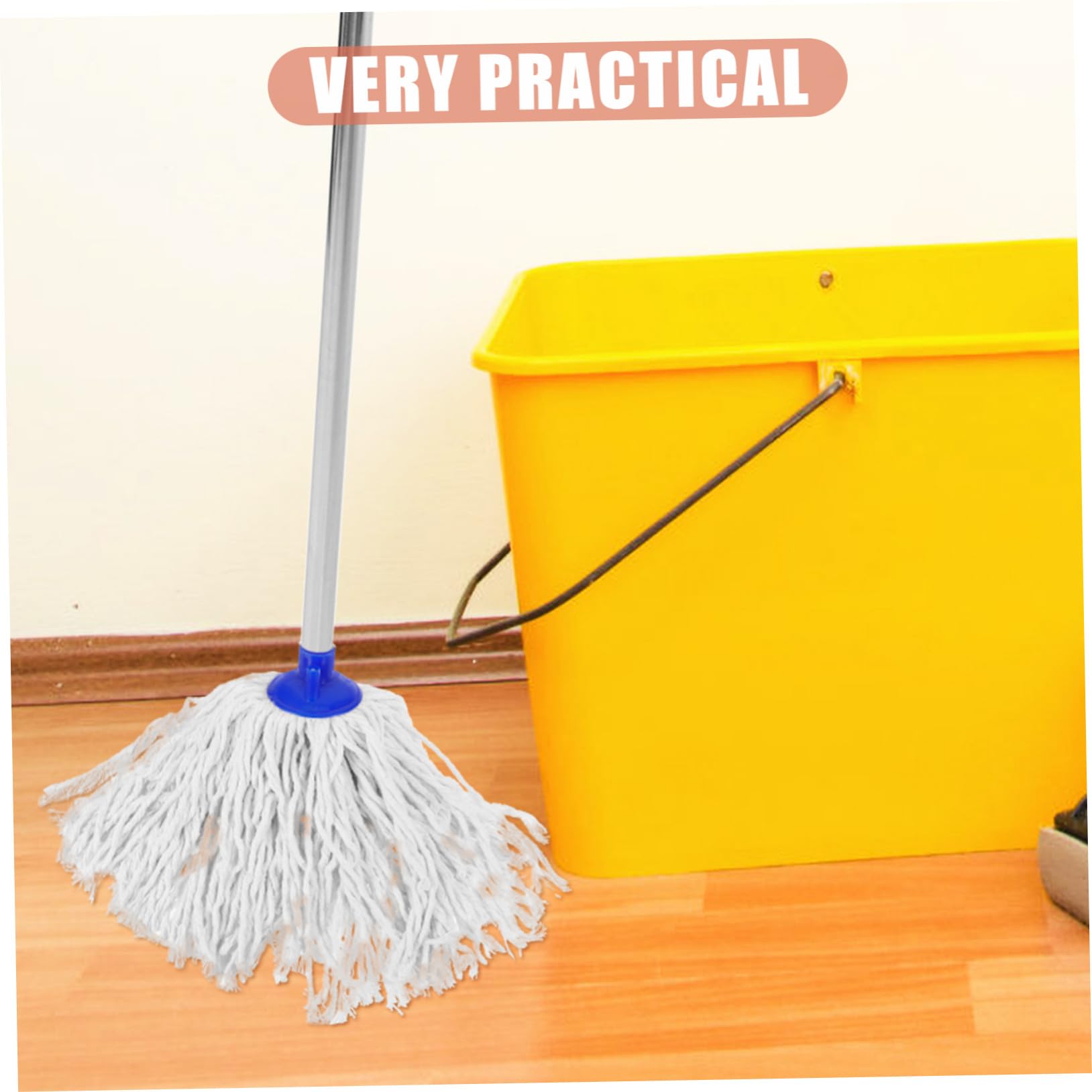 Cabezal de Fregona Práctico 3 Piezas Recambio de Trapeador de Algodón Absorbente Rápido para Limpieza del Hogar Suelos Madera Cerámica Linóleo