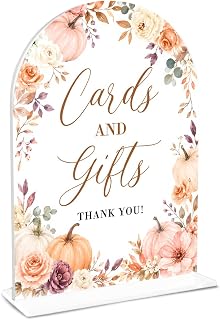 Cards And Gifts sign Fall Wedding acrylic sign Bridal Shower Decorations | 6X8 inches Wedding acrylic sign for Wedding Engagement Bridal Shower Baby Shower Graduation Party