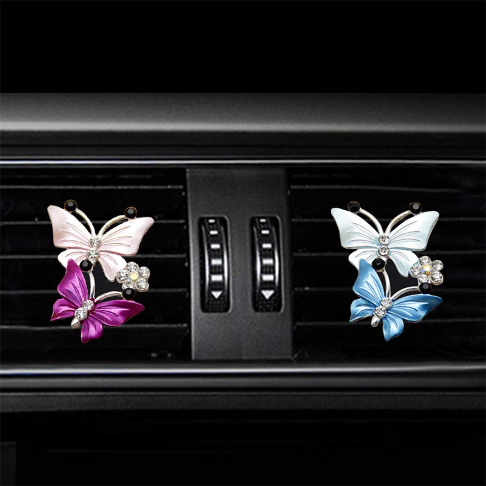 Deodorante Per Profumo Per Auto Bella Doppia Farfalla Presa D'aria Diffuser Decor Rosa