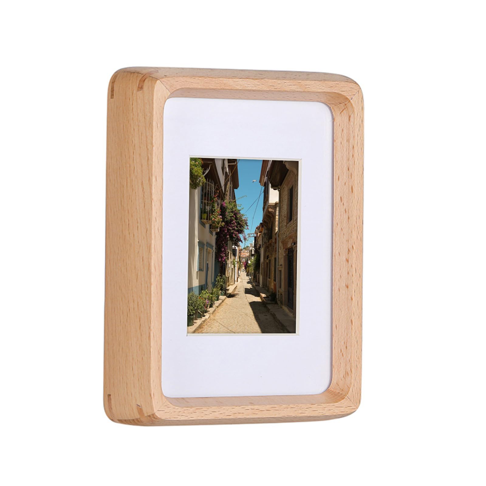 Amazon.co.jp: ブナ 天然木 無垢材 ミニ 額縁 大型 フォトフレーム 5寸
