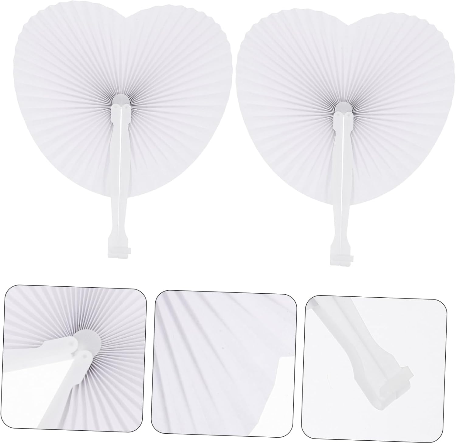 PRETYZOOM 48pcs Heart Shape Paper Fans DIY Handheld Folding Fans for Weddings Parties Festivals Party Favor for Guests to Stay Cool and Create Unique Memories
