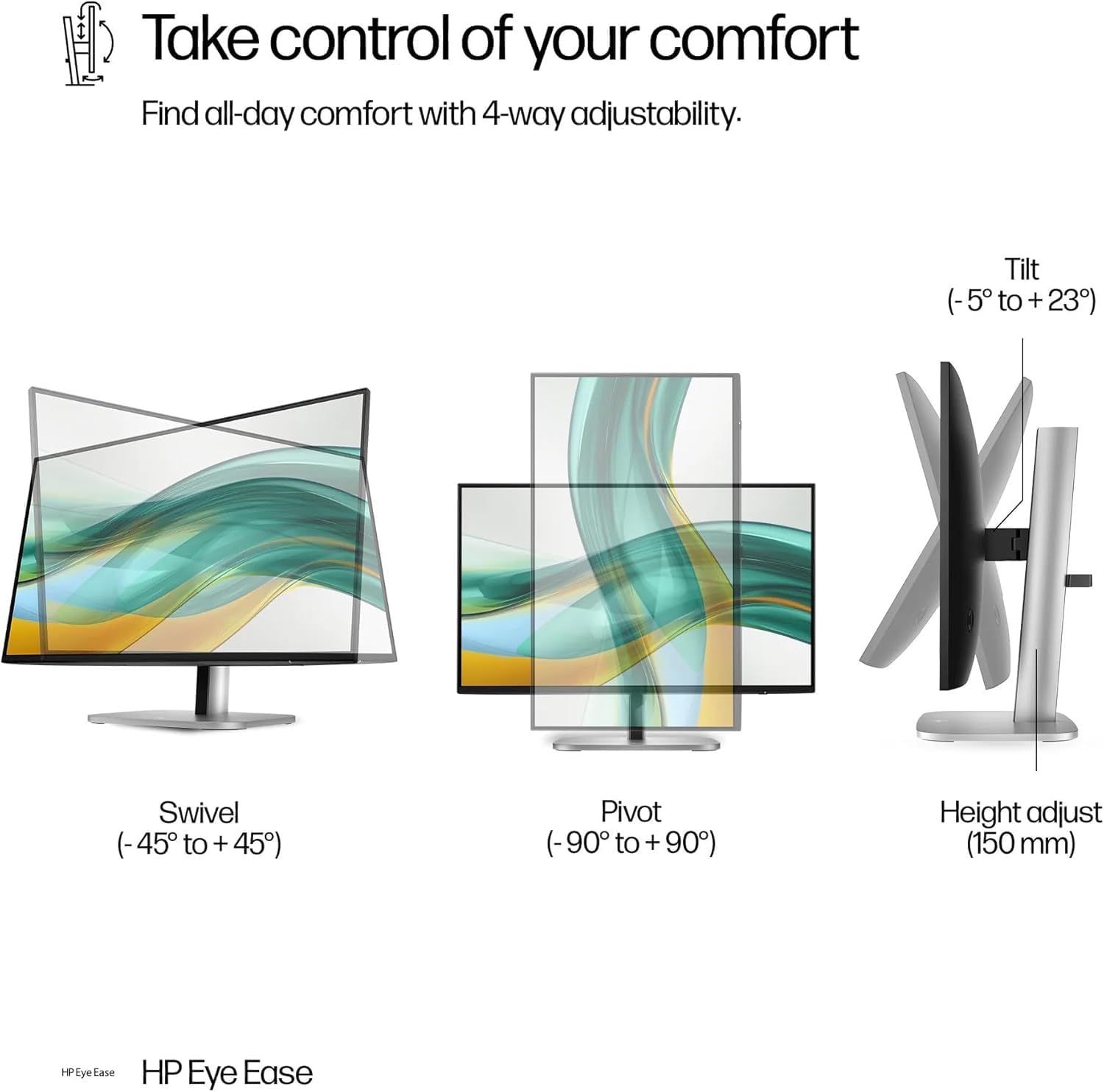 HP Series 5 Pro 27" FHD IPS Monitor with 120 Hz 350 Nits, 5ms, Anti-Glare, Flicker Free, VESA Mount (100mm), Adjustable Height, Swivel, Pivot & Dockztorm USB Port Expander 2 Pack