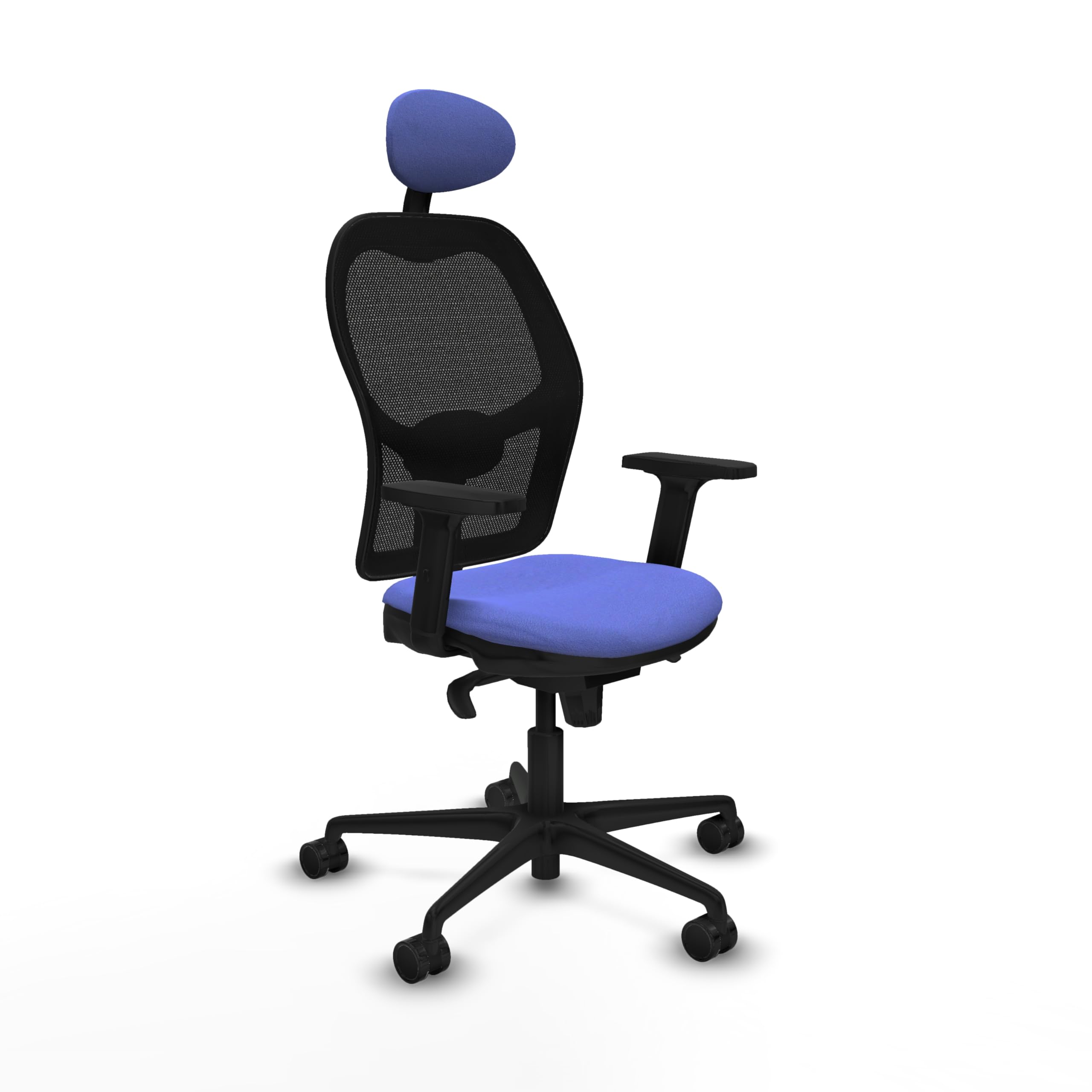 Piqueras y Crespo Silla Jorquera operativa Estrecha con Respaldo Fijo, cabecero Fijo, Apoyo Lumbar 1D, Brazos 2D, Mecanismo sincro 5 Posiciones, para Uso de 8 Horas y Peso máximo de 120 Kg