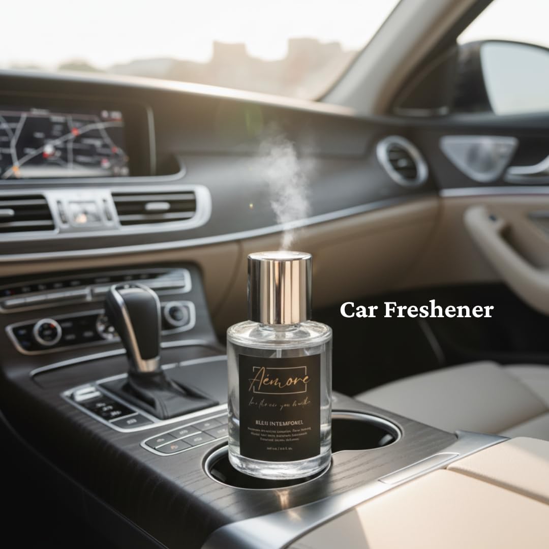 Luxury Car and Home Fragrance Diffuser, Black and Silver, 160mL, USB-Powered with Atomizer Nebulizer Head, Wick Rod (Luxe Desire)
