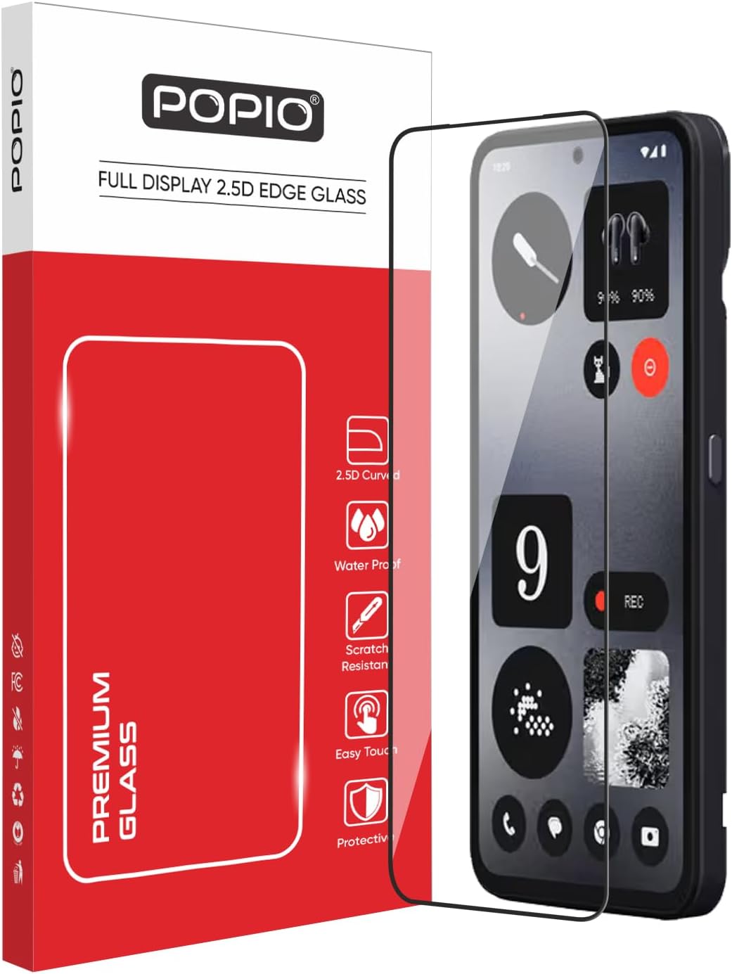 POPIO Military-Grade Gorilla Tempered Glass for Nothing CMF Phone 1 (Black) 9H Hardness, Edge-to-Edge Full Coverage, Anti-Scratch, Bubble-Free, Ultra Clear HD Glass, Oleophobic Coating, Face ID Compatible