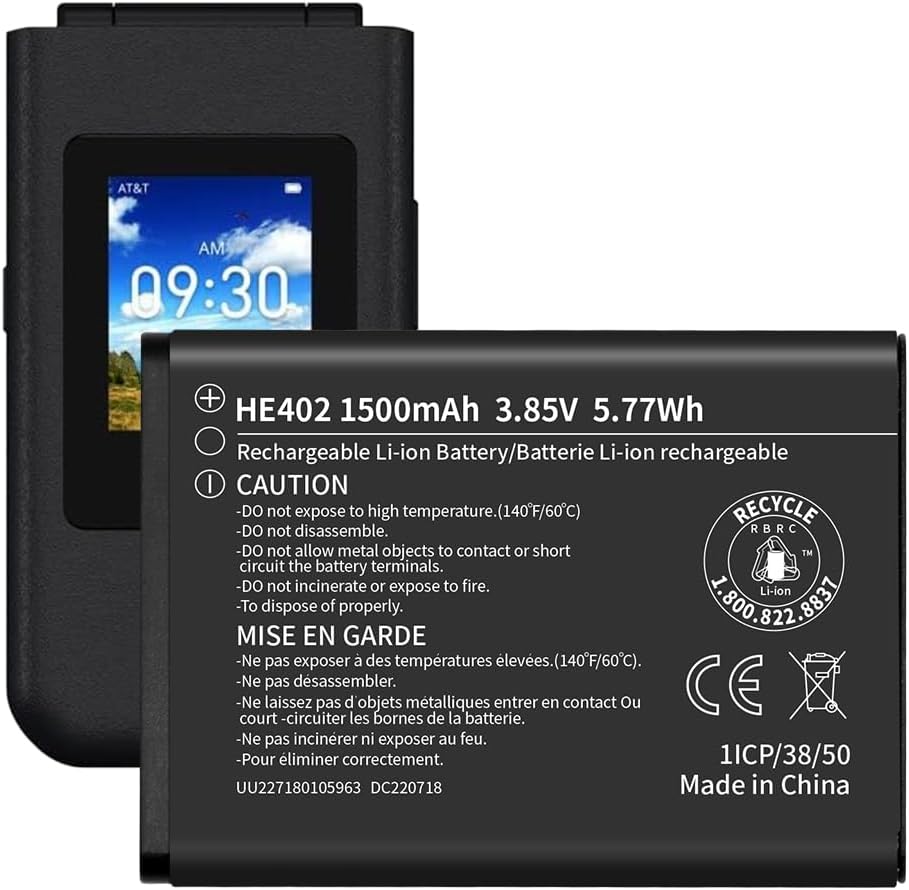 WUHAO for Nokia 2760 Flip Battery HE402 Battery for AT&T Cingular Flex (ATTEA211101) and 2780 Flip Replacement Battery 1ICP6/38/50 3.85V