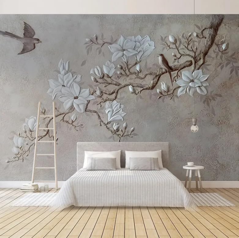 Papier peint photo mural 3D effet relief forêt scandinave 150x105