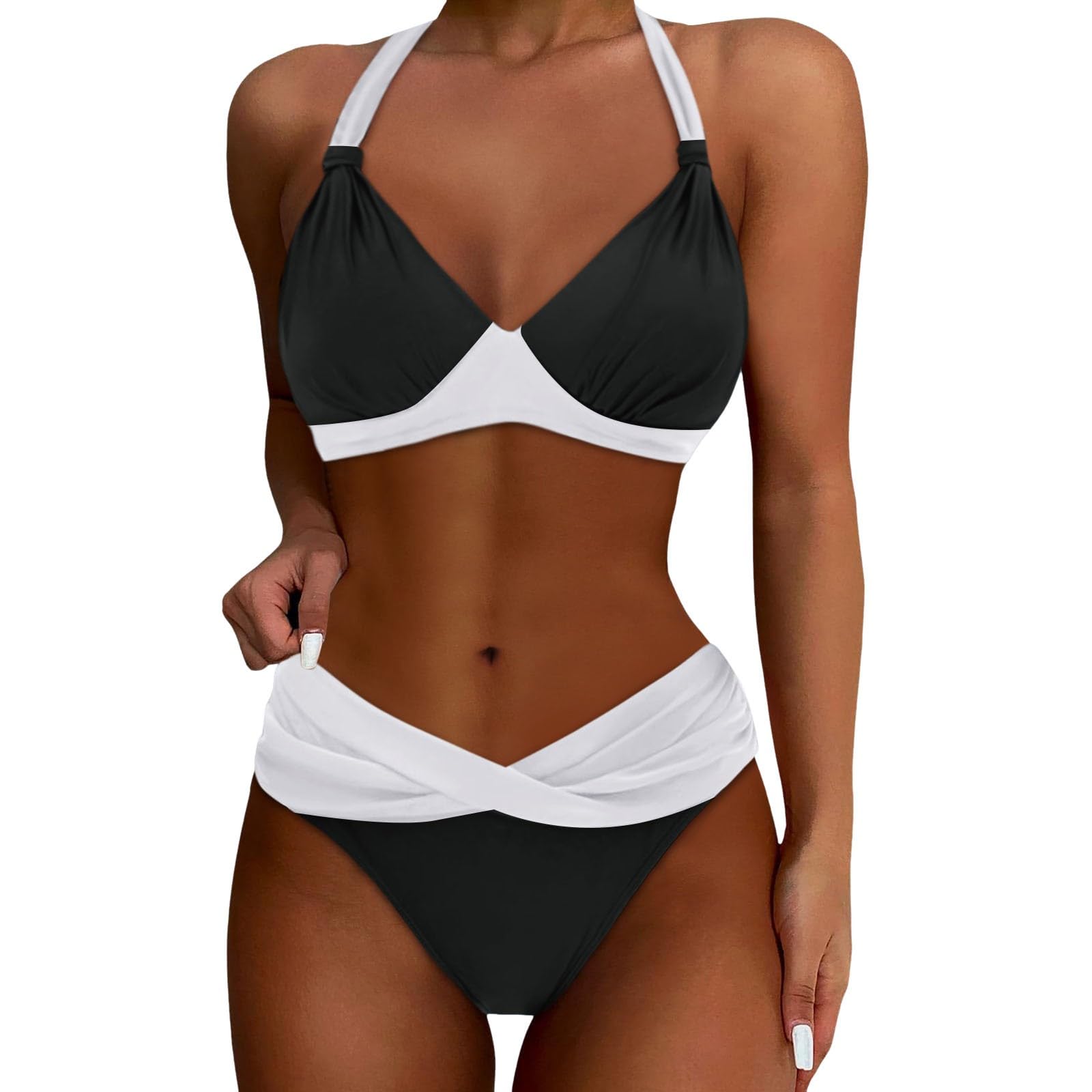 Maillot de bain push-up tankini masquant le ventre à bonnet doux
