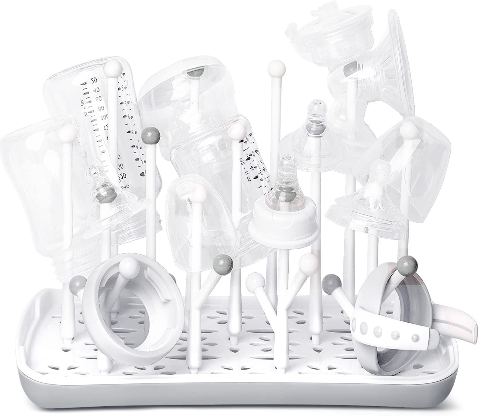 Termichy Baby Bottle Drying Rack with Tray (Grey)