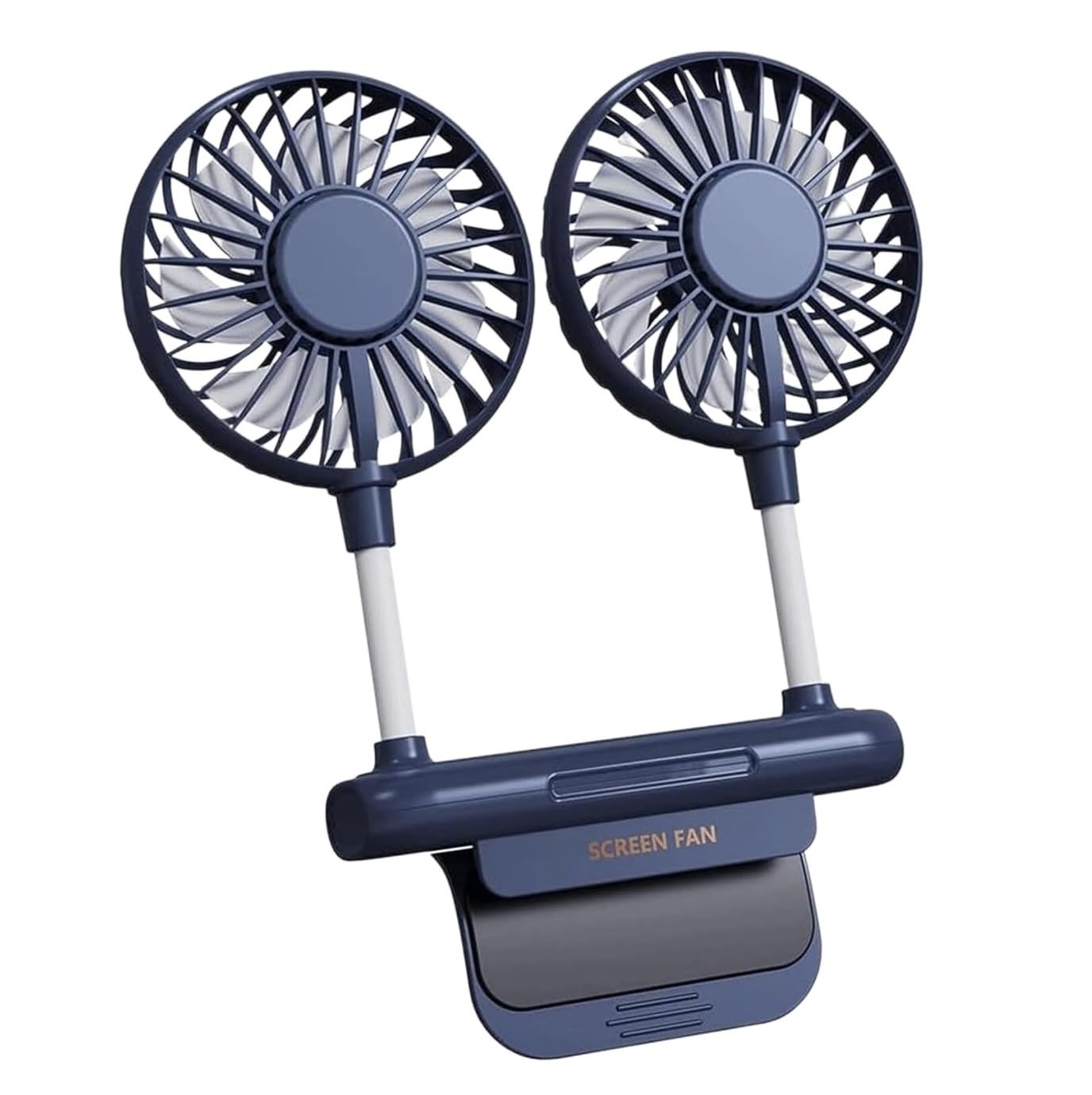 Ventilateur d'écran portable bleu anti chaleur pour bureau et espace réduit