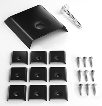 10 Pack RV Camper Trailer Flat End Cap for Vinyl Bezel Molding 1" with Screws Black