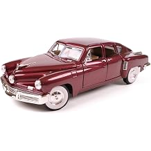 1948 Tucker Torpedo Alloy Model Car - Classic Retro Car Replica - with Display Case, Opening Parts & Working Steering - Ideal for Enthusiasts Ages 14& Gift Giving Magenta