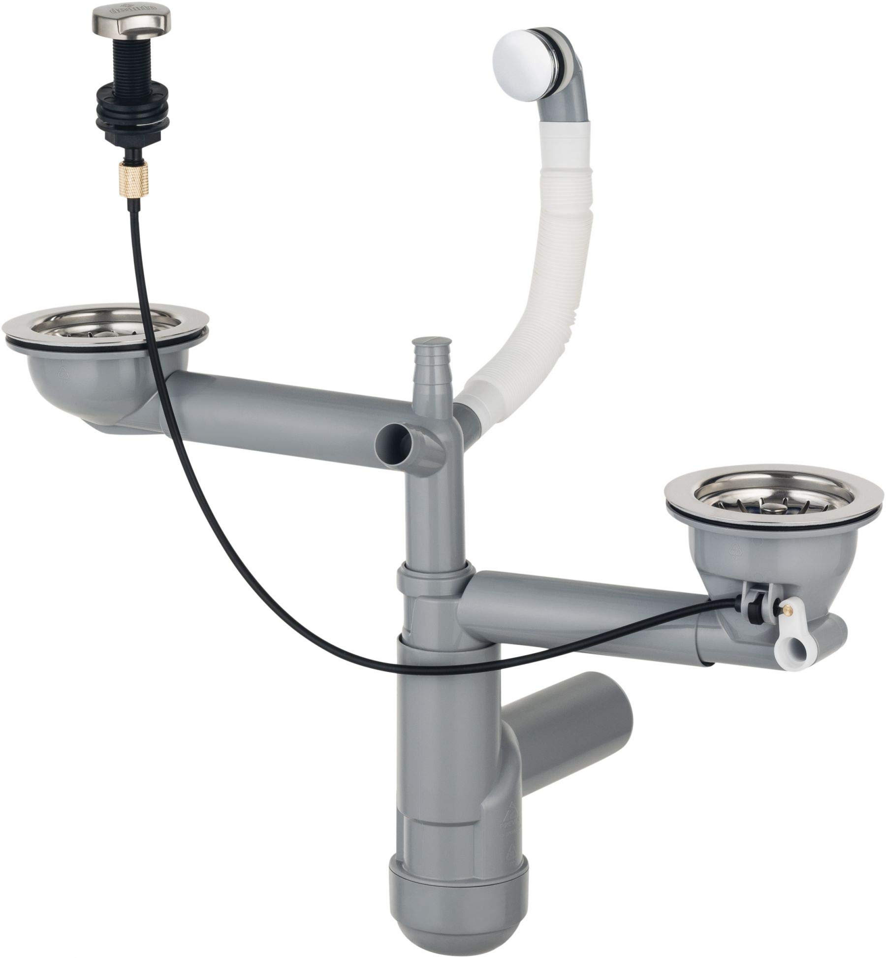 Deante Siphon ZXY 9918 - Sifón para fregadero, color gris