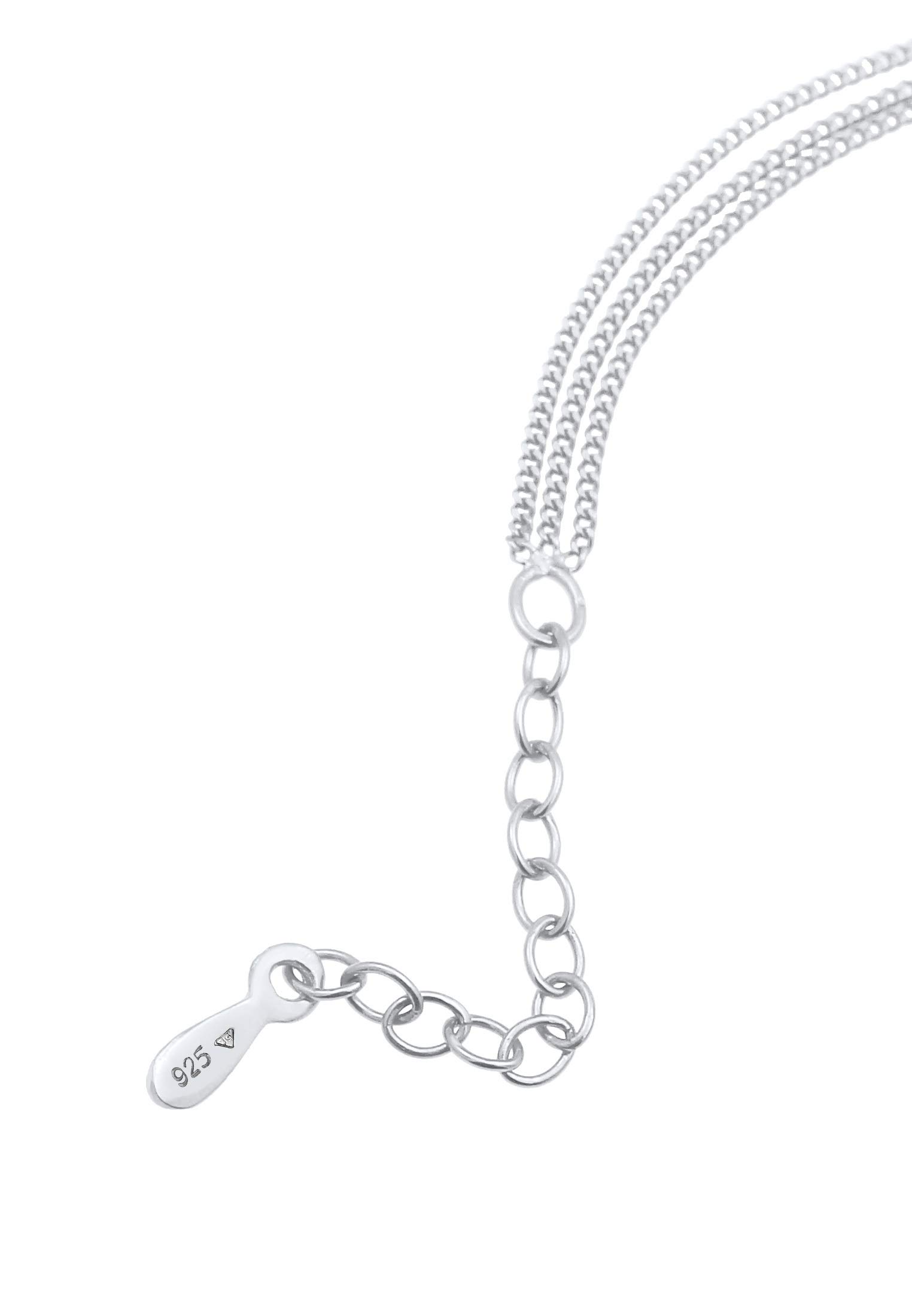 Elli Collana da Donna, Strato Choker Layer con Cristalli, in Argento 925 Placcato Oro Rosa