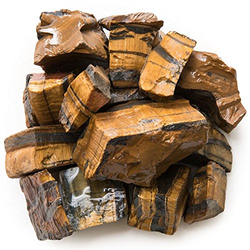 Hypnotic Gems Materials: 1 lb Bulk Rough Tiger Eye Stones from India - Raw Natural Crystals and Rocks for Cabbing, Lapidary, Tumbling, Polishing, Wire Wrapping, Wicca and Reiki Crystal Healing