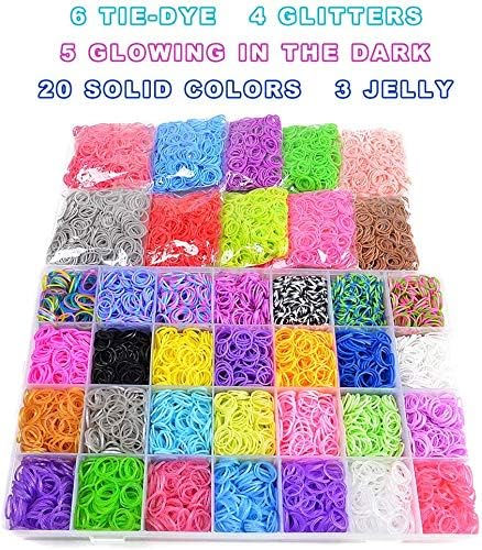 VICOVI 20000+ Rubber Bands Refill Kits, 19000 Rubber Bands for Bracelets, 600 Clips + 280+ Beads + 54 Charms + 12 Backpack Hooks + 10 Crochet Hooks + 10 Rings + 5 Hair Clips + 5 Tassels