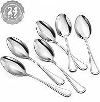 Vista 1 de BEWOS Juego de 24 Cucharas de Cubiertos - Cucharas de Cena de 7.5 Pulgadas, Cucharas Soperas de Acero Inoxidable Grado Alimenticio, Cuchara de Metal