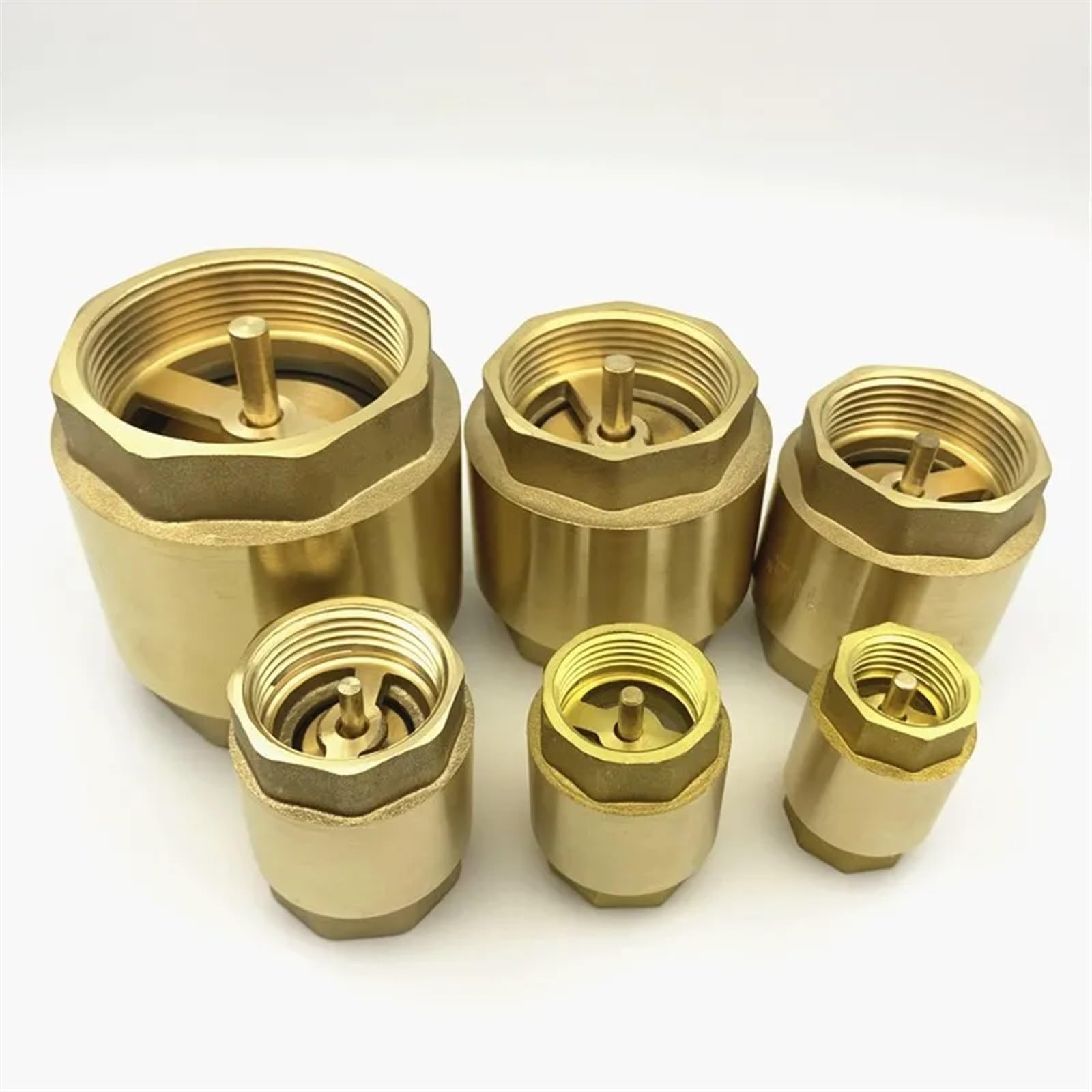 HDPHCRIUN 1pc DN32/DN40/DN50 NPT Brass Female Thread in-Line Spring Check Valve 40mm Diameter 200WOG for Water Control(DN32)