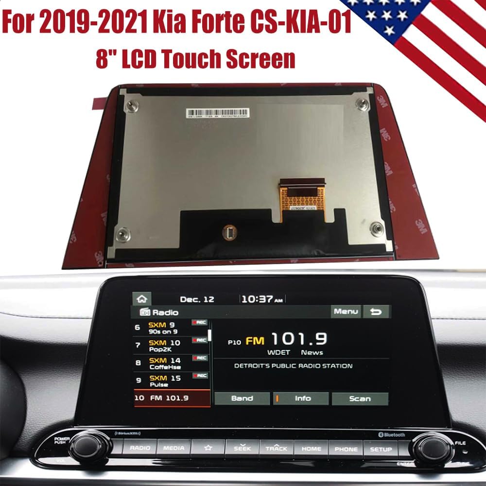 8" LCD Monitor Display with Touch Screen Navigation Digitizer Compatible with 2019-2021 Kia Forte CS-KIA-01 LA080WV9-SL04 LA080WV9-SL02 SL06 SL08