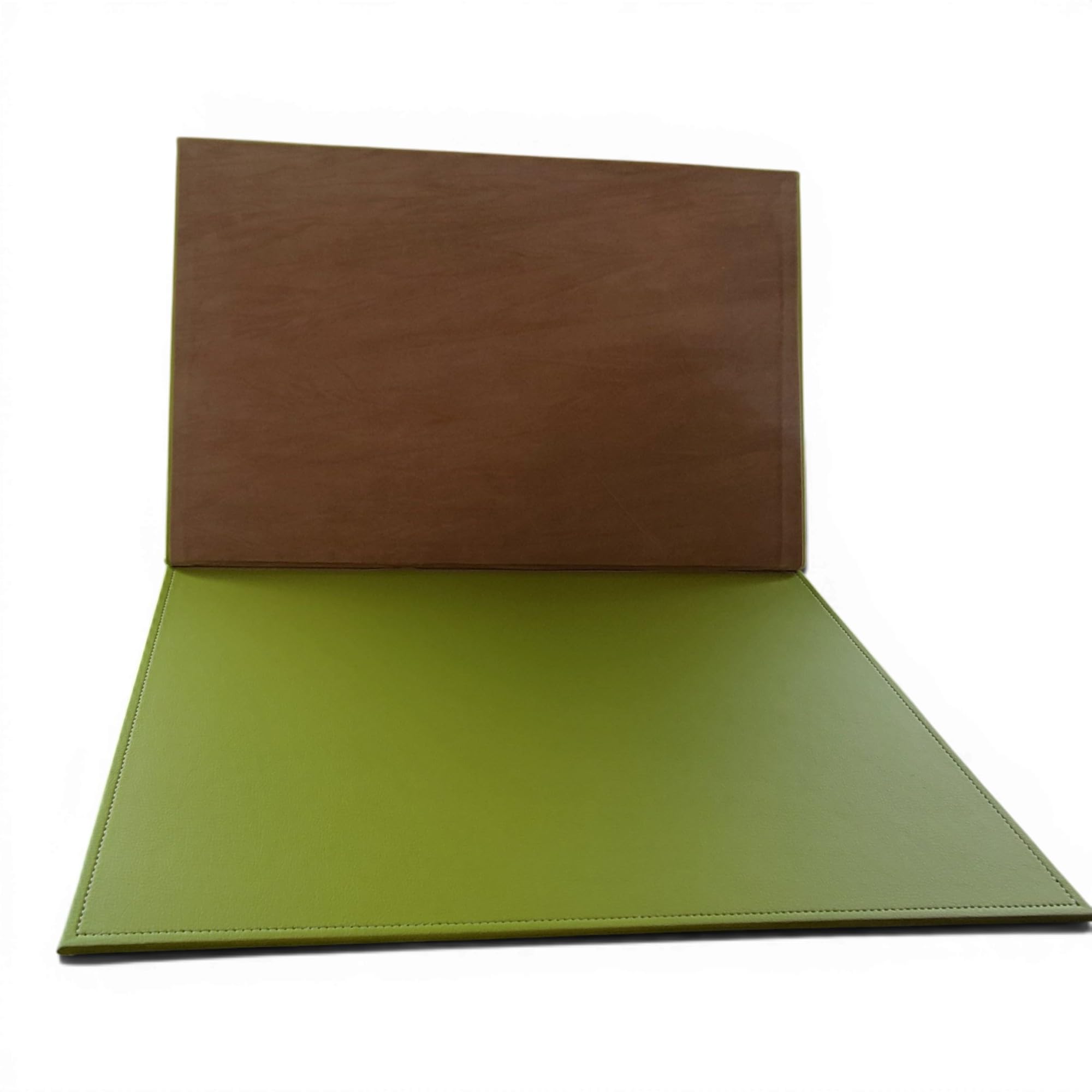 OGGETTANDO set scrivania ufficio in ecopelle con accessori composto da scrittoio apribile, portalettere, portapenne, portabigliettini (Sa. Verde)
