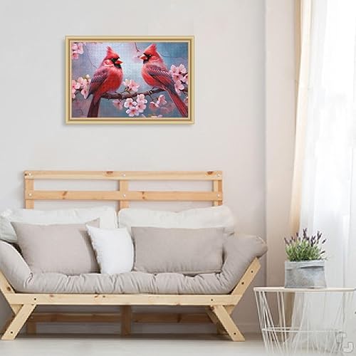 Miniatura 6 de Rompecabezas de 1000 piezas de pájaro cardenal para ilustraciones de juegos para adultos, adolescentes y niños 20323144