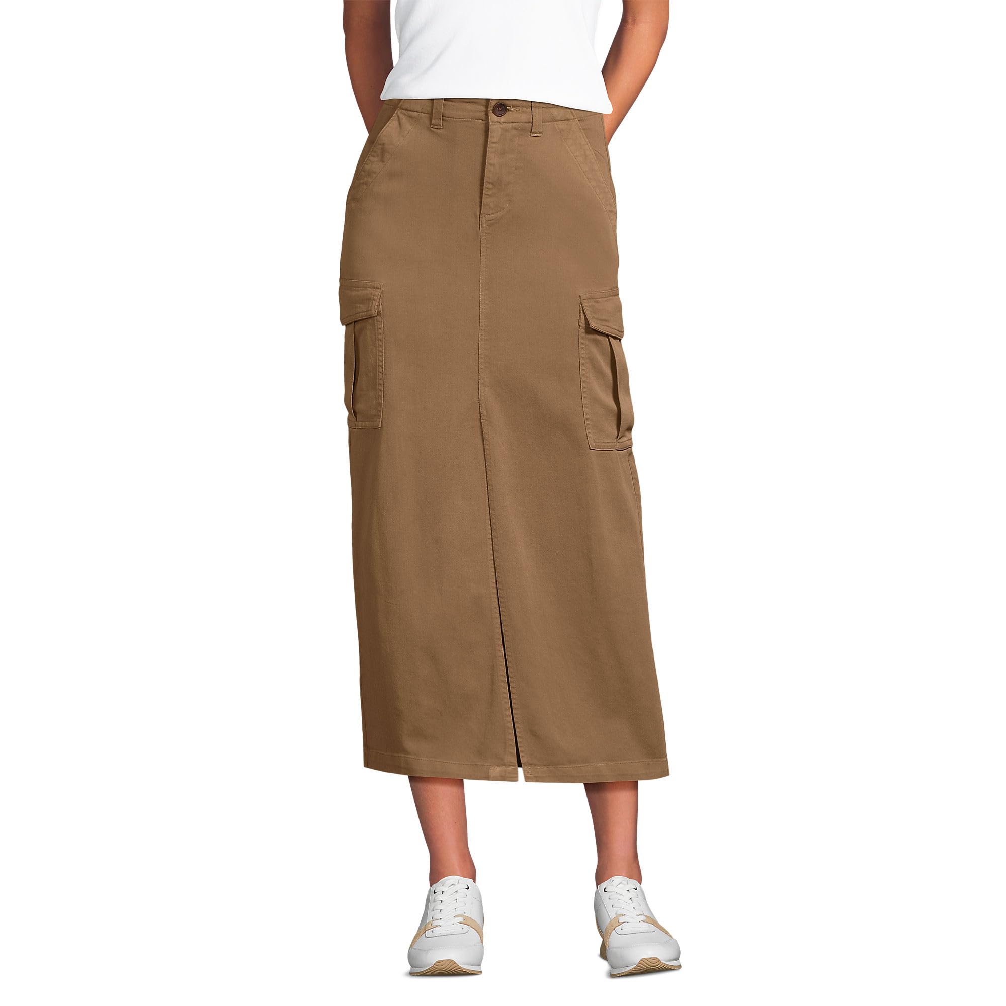 Lands End Womens Cool Fade Cargo Maxi Skirt