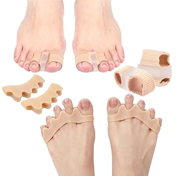 Toe Separators for Women Men, Yoga Toes Plantar Fasciitis Relief Gel | Dual-density Toe Spacers Ergonomic Pinky Loop Fits Wide Shoes, Relieves Foot Pain for Yoga Running All-day Standing, 1 Pair