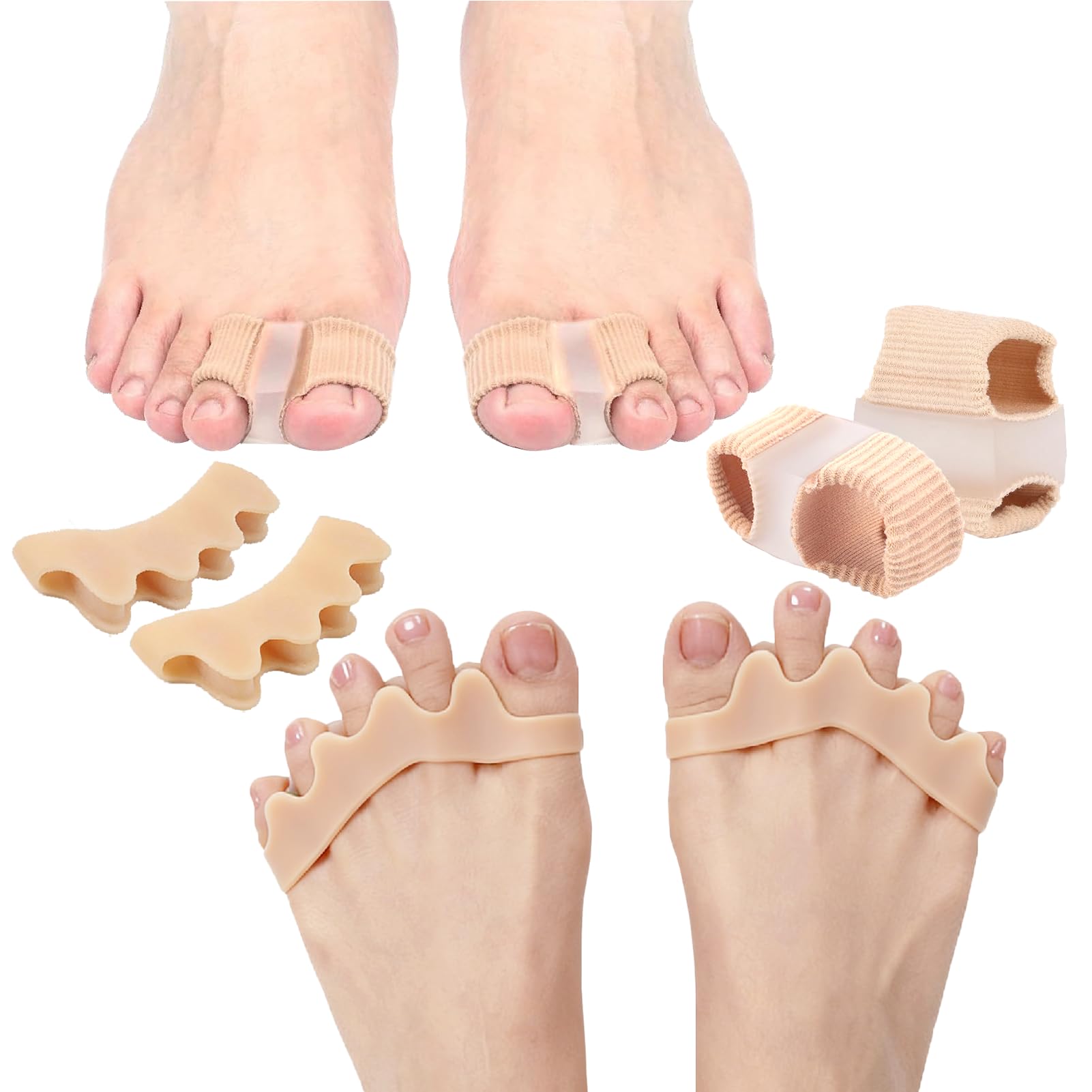 Toe Separators for Women Men, Yoga Toes Plantar Fasciitis Relief Gel