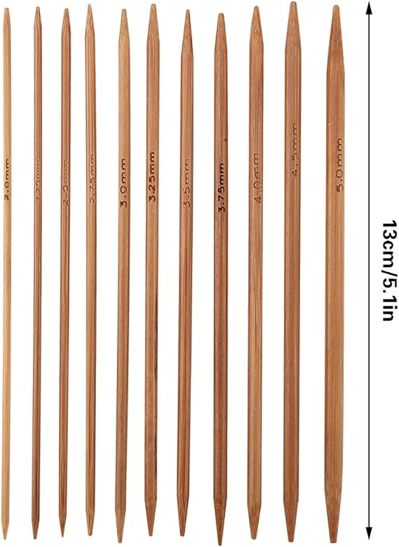 Double Pointed Knitting Needles Set, 55Pc 11 Sizes 5.1in
